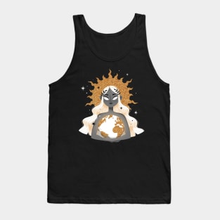 Gaia - White and Gold Tank Top